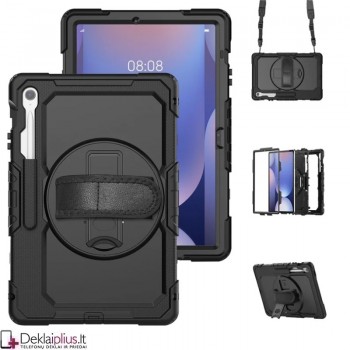 Smūgiams atsparus 360 dėklas su dirželiu (Samsung Galaxy Tab S10 Fe Plus)